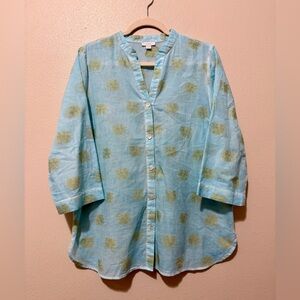 Pure Jill J Jill Jacquard Tunic Women’s Size Medium Crystal Blue Light Weight